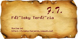 Füleky Terézia névjegykártya
